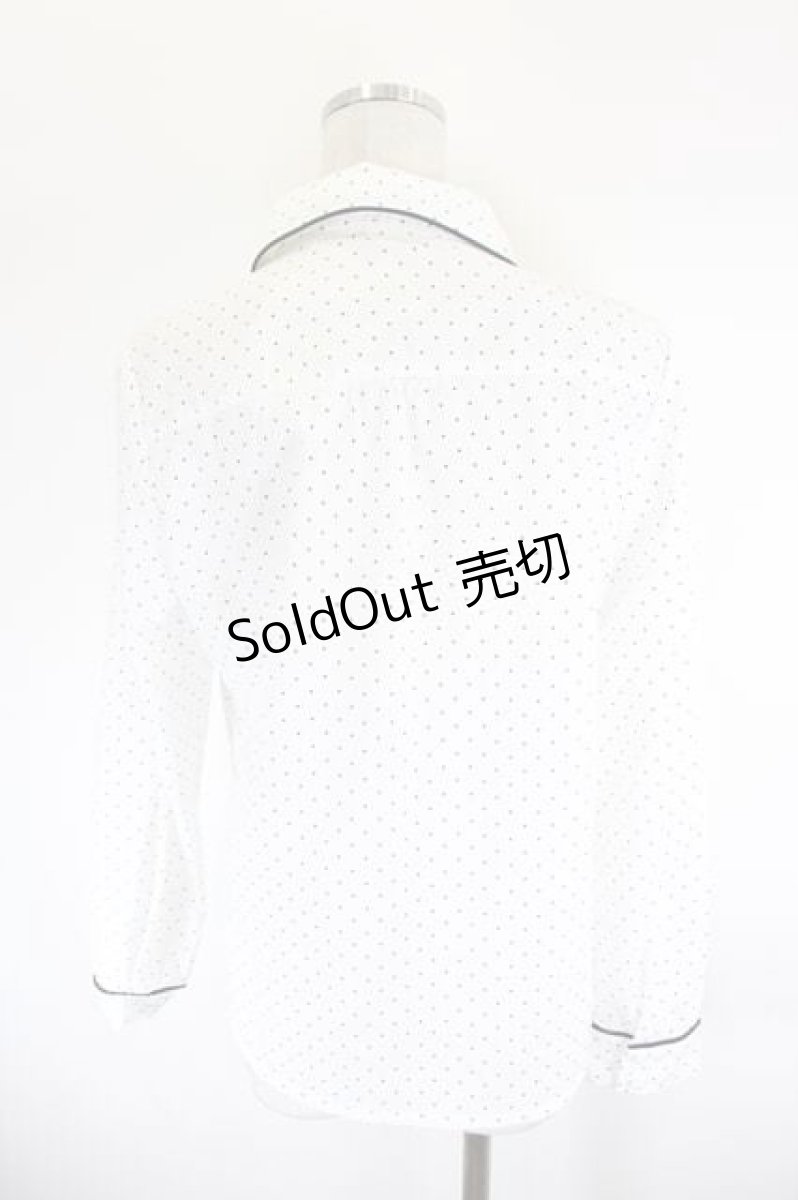 画像3: Fi.n.t / タイ付き細パイピングドットブラウス  OFF×NAVY I-26-08-14-001-CA-BL-TE-ZI (3)