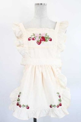 Preview of クラシックベリー刺繍エプロン M 生成り