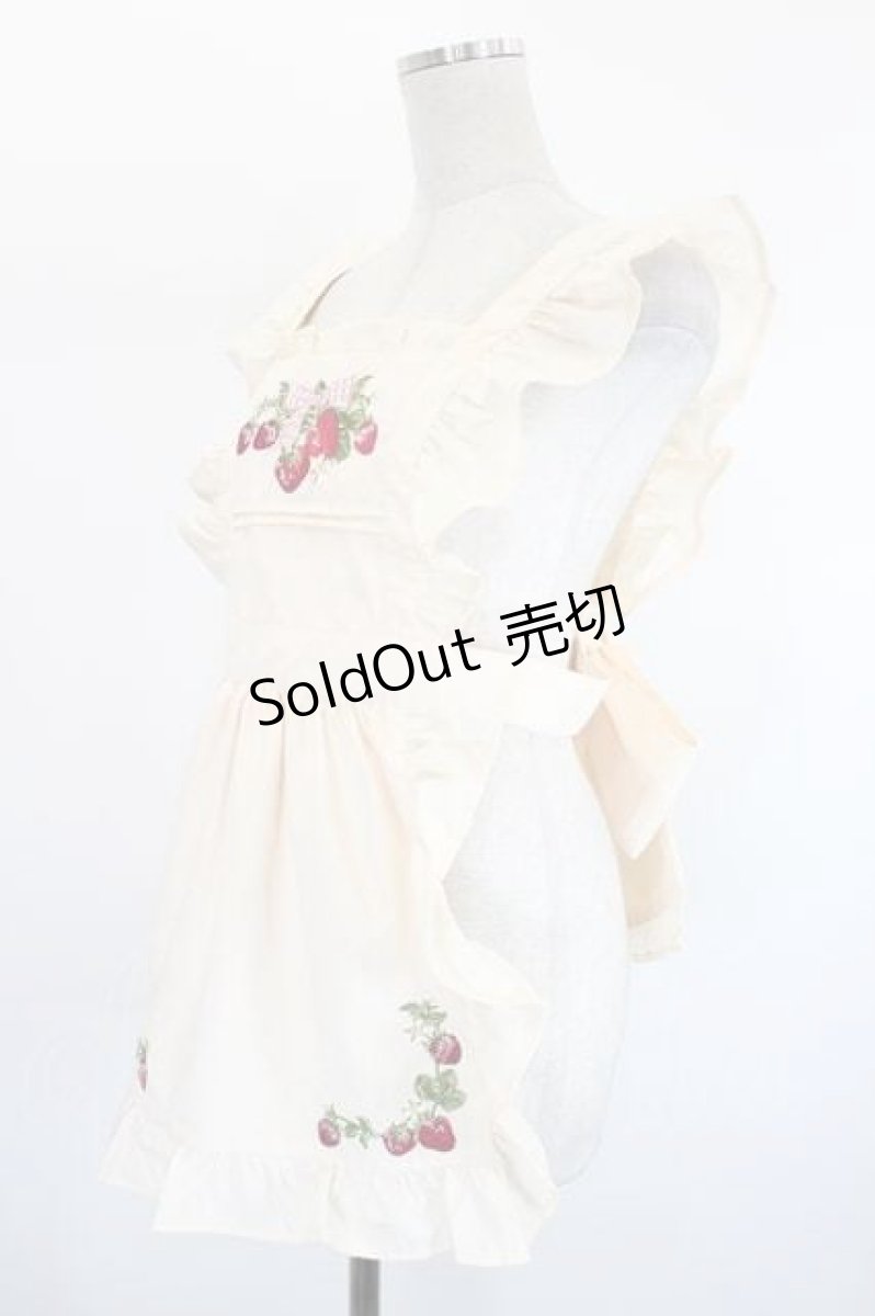 画像3: axes femme kawaii / クラシックベリー刺繍エプロン M 生成り I-26-08-14-101-AX-TO-TE-ZI (3)