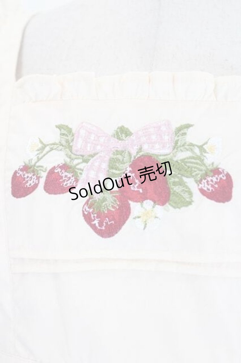 画像4: axes femme kawaii / クラシックベリー刺繍エプロン M 生成り I-26-08-14-101-AX-TO-TE-ZI (4)