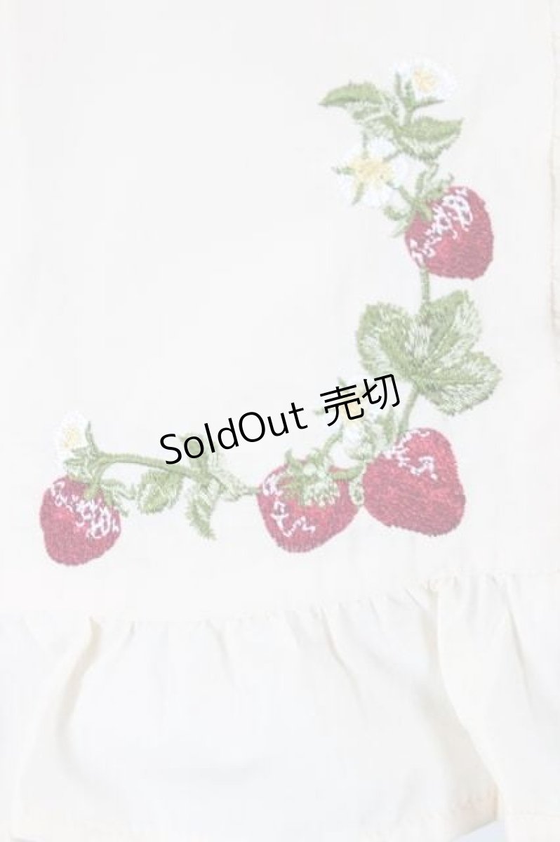 画像5: axes femme kawaii / クラシックベリー刺繍エプロン M 生成り I-26-08-14-101-AX-TO-TE-ZI (5)