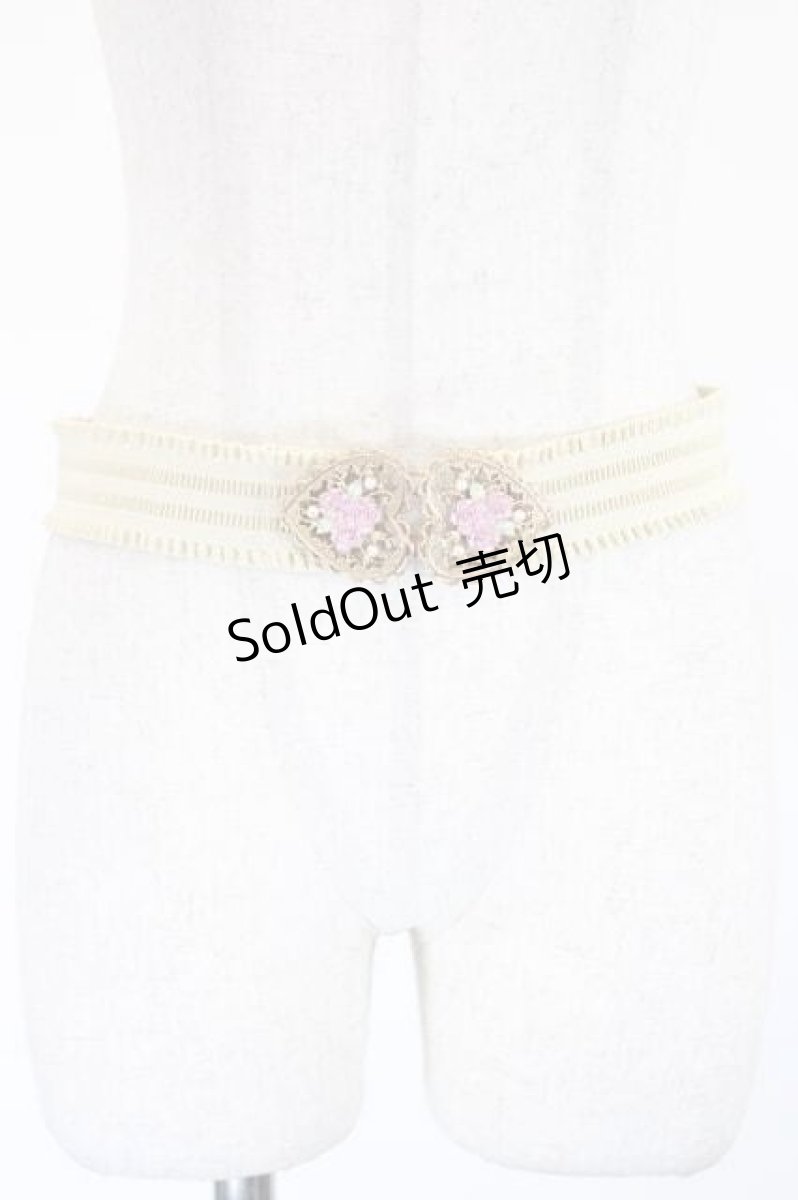 画像1: axes femme POETIQUE / ハートローズゴムベルト  ベージュ I-26-08-14-103-AX-ZA-TE-ZI (1)