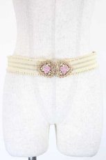 画像1: axes femme POETIQUE / ハートローズゴムベルト  ベージュ I-26-08-14-103-AX-ZA-TE-ZI (1)