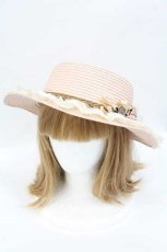 画像1: axes femme / 巻きバラレースカンカン帽  ピンク I-26-08-14-110-AX-AC-SA-ZI (1)