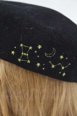 画像5: axes femme / 冬の星座刺繍ベレー  黒Ｘゴールド I-26-08-14-114-AX-AC-SA-ZI (5)