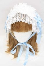 画像2: Angelic Pretty / CuteふわふわLacyヘッドドレス  サックス I-26-08-14-119-AP-AC-TE-ZI (2)