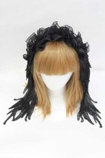 画像2: MAJOH(MR corset) / ANGEL WING HEAD DRESS  黒 I-26-08-14-120-LO-AC-SA-ZI (2)