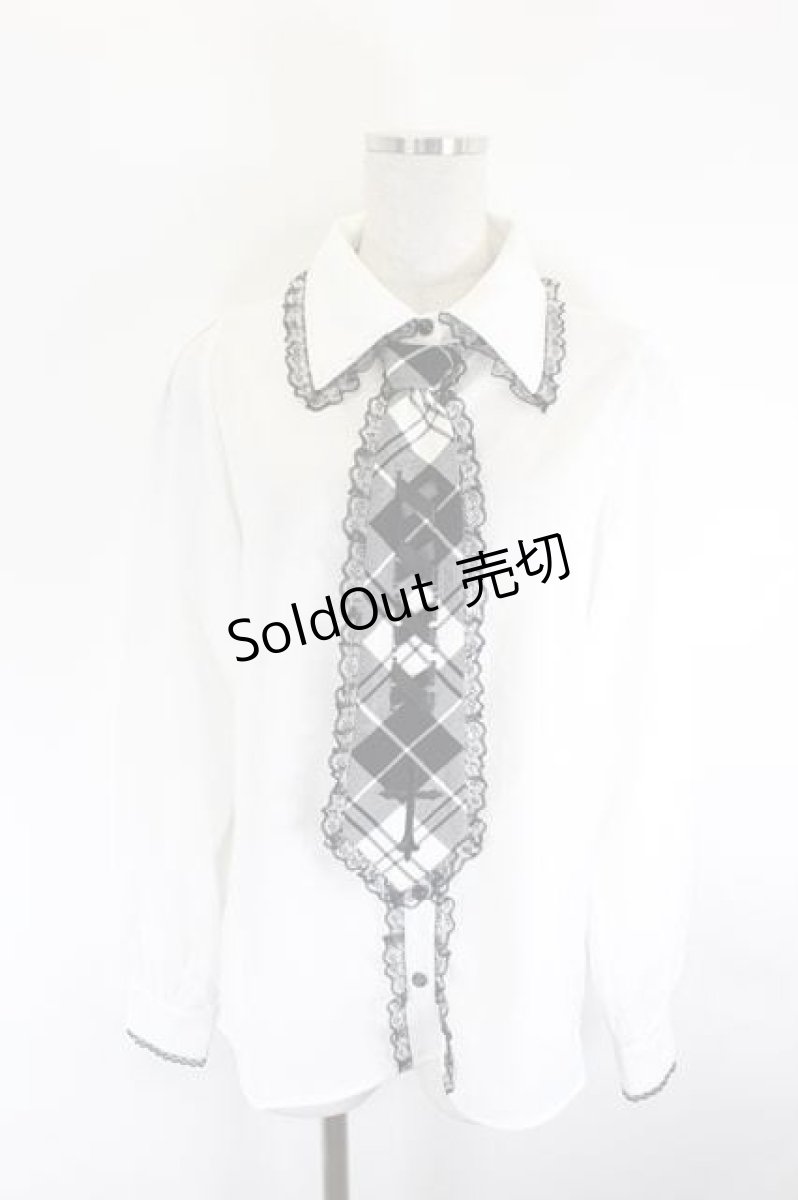 画像1: MA*RS / クロス刺繍ネクタイ付きブラウス  白 I-26-08-14-002-GO-BL-TE-ZI (1)