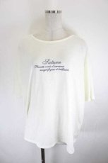 画像1: axes femme / ロゴ刺繍ドルマンＴシャツ  アイボリーＸ黒 I-26-08-14-013-AX-TO-SA-ZI (1)