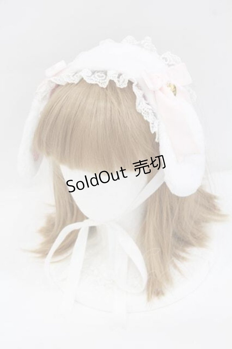 画像1: Angelic Pretty / ロップイヤーBunnyヘッドドレス  白×ピンク I-26-08-14-121-AP-AC-TE-ZI (1)