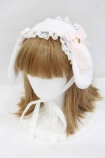 画像1: Angelic Pretty / ロップイヤーBunnyヘッドドレス  白×ピンク I-26-08-14-121-AP-AC-TE-ZI (1)