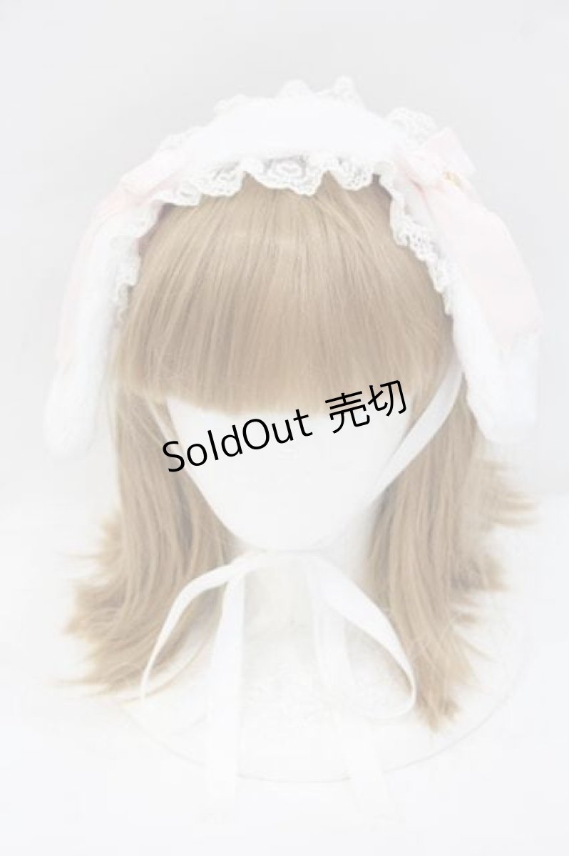 画像2: Angelic Pretty / ロップイヤーBunnyヘッドドレス  白×ピンク I-26-08-14-121-AP-AC-TE-ZI (2)