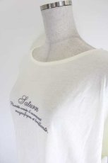 画像2: axes femme / ロゴ刺繍ドルマンＴシャツ  アイボリーＸ黒 I-26-08-14-013-AX-TO-SA-ZI (2)