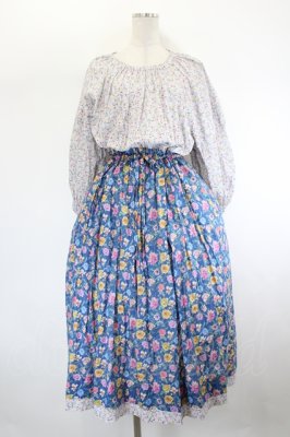 Preview of Raining Rosebuds Gouacheレイヤードワンピース M グレー×ブルー