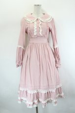画像1: To Alice / ハートレース長袖ワンピース  ピンクＸ白 I-26-08-15-066-LO-OP-SA-ZI (1)