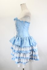 画像2: ATELIER PIERROT / 4段ミニコルセットドレス  サックス I-26-08-15-067-EL-OP-TE-ZI (2)