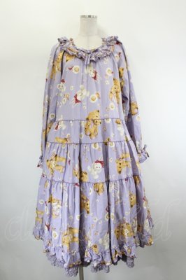 Preview of ひな菊ロンドプリントミディ丈ワンピース  ラベンダー