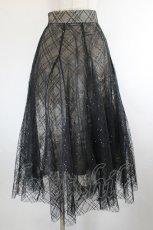 画像1: dazzlin / 刺繍チュール重ねスカート S 黒 I-26-08-15-087-LO-SK-SA-ZI (1)