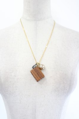 Preview of Wood Biscuit Coffeeネックレス  ブラウンｘゴールド