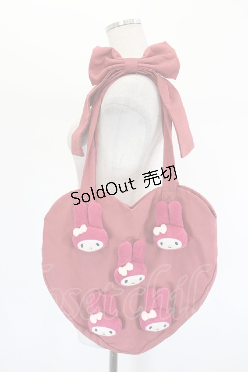 画像1: merry jenny / My Melody heart tote bag  赤 I-26-08-15-110-LO-BG-TE-ZI (1)