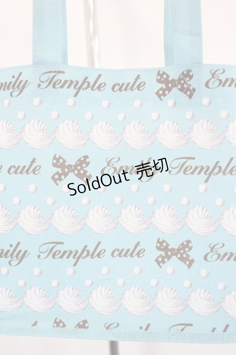 画像4: Emily Temple cute / ロゴ&クリームトートバッグ  サックス I-26-08-15-112-ET-BG-SA-ZI (4)