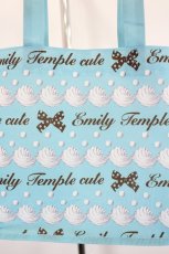 画像4: Emily Temple cute / ロゴ&クリームトートバッグ  サックス I-26-08-15-112-ET-BG-SA-ZI (4)