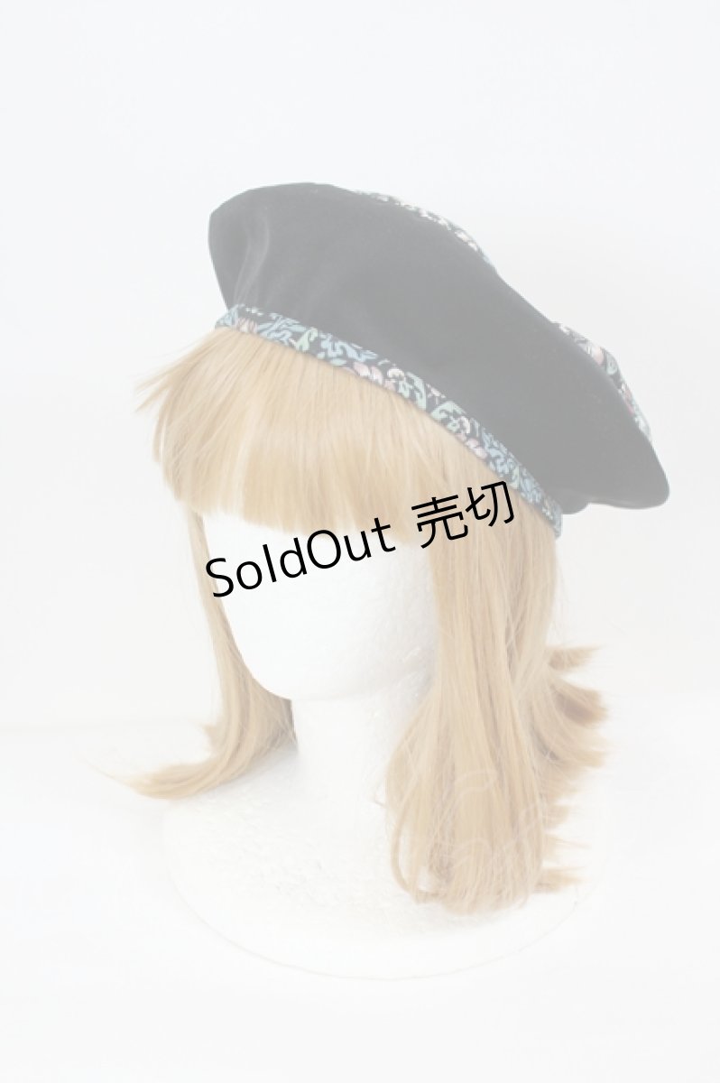 画像1: abilletage / Designer’s fabric series ベレー  イチゴ泥棒/ブルーグリーン I-26-08-15-114-GO-ZA-SA-ZI (1)