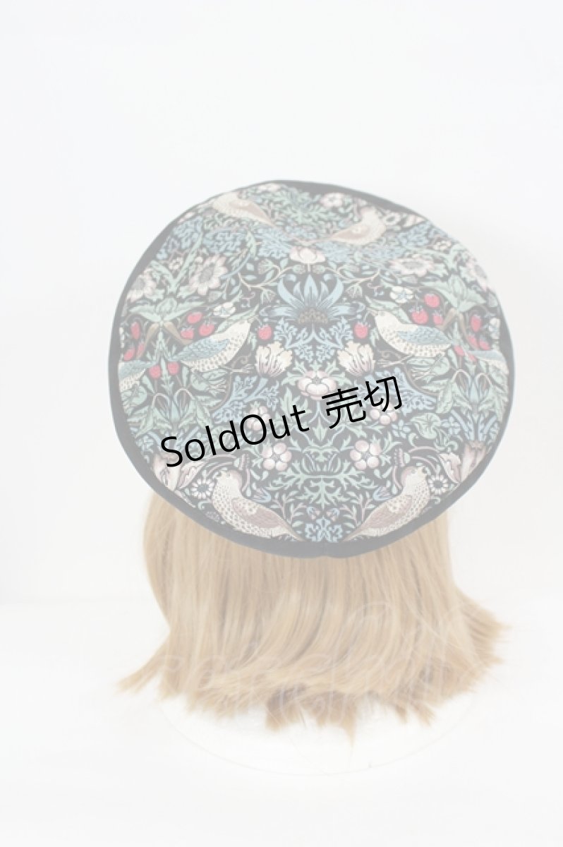 画像2: abilletage / Designer’s fabric series ベレー  イチゴ泥棒/ブルーグリーン I-26-08-15-114-GO-ZA-SA-ZI (2)