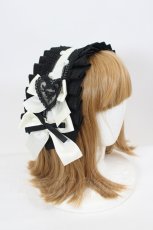画像2: LOLITA / ハートリボンパールヘッドドレス  黒×アイボリー I-26-08-15-116-LO-AC-TE-ZI (2)