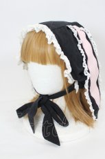 画像1: To Alice / うさみみナイトキャップ  黒ＸピンクＸ白 I-26-08-15-118-LO-AC-SA-ZI (1)