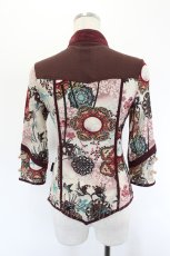 画像2: Ozz oneste / サイドチャイナボタンフロントZIPシースルートップス  ボルドーＸ白 I-26-08-17-034-OO-TO-SA-ZI (2)
