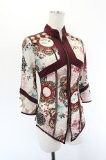 画像3: Ozz oneste / サイドチャイナボタンフロントZIPシースルートップス  ボルドーＸ白 I-26-08-17-034-OO-TO-SA-ZI (3)