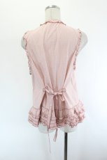 画像2: PINK HOUSE / リボンモチーフいっぱいベスト  ピンクＸ白チェック I-26-08-17-050-LO-TO-SA-ZI (2)
