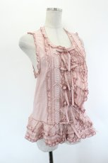 画像3: PINK HOUSE / リボンモチーフいっぱいベスト  ピンクＸ白チェック I-26-08-17-050-LO-TO-SA-ZI (3)