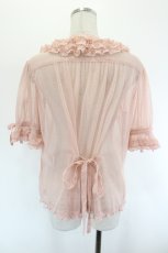 画像2: PINK HOUSE / ドットチュールフリルブラウス  ピンク I-26-08-17-051-LO-BL-SA-ZI (2)