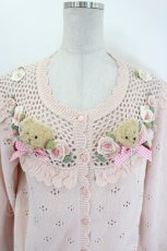 画像4: PINK HOUSE / テディ＆ローズモチーフヨークニットカーディガン  ピンク I-26-08-17-052-LO-TO-SA-ZI (4)