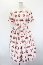 画像1: Melody BasKet / Fresh Cherry襟付きワンピース M ピンク I-26-08-17-063-LO-OP-SA-ZI (1)