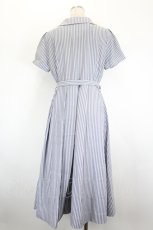 画像2: an another angelus / フロント釦レトロ開衿ワンピース F ネイビー×白 I-26-08-17-074-CA-OP-TE-ZI (2)