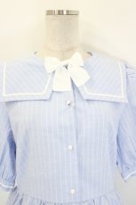 画像5: m petit by misako / AM*リボンSTセーラーワンピース L 中青 I-26-08-17-077-LO-OP-TE-ZI (5)