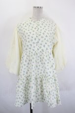 画像1: epine / arm balloon flower tunic one-piece  アイボリーＸ青 I-26-08-17-082-LO-OP-SA-ZI (1)