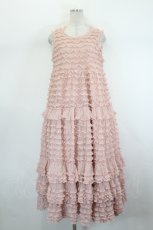 画像1: PINK HOUSE / ドットチュールフリル使いノースリーブワンピース  ピンク I-26-08-17-098-LO-OP-SA-ZI (1)