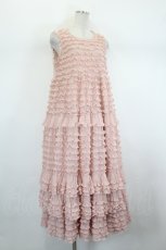 画像4: PINK HOUSE / ドットチュールフリル使いノースリーブワンピース  ピンク I-26-08-17-098-LO-OP-SA-ZI (4)