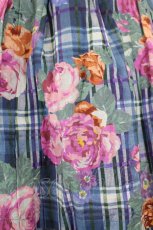 画像4: Jane Marple Dans Le Salon / ローズ×チェック柄スカート M ブルー I-26-08-17-104-JM-SK-TE-ZI (4)