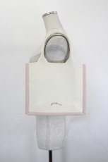 画像1: m petit by misako / ロゴ刺繍ニットトートバッグ  アイボリーｘピンク I-26-08-17-113-LO-BG-SA-ZI (1)