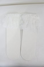 画像1: m petit by misako / AMCSラッセルリボンフリル 23-25CM 中白 I-26-08-17-133-LO-ZA-SA-ZI (1)