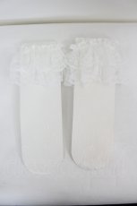 画像2: m petit by misako / AMCSラッセルリボンフリル 23-25CM 中白 I-26-08-17-133-LO-ZA-SA-ZI (2)