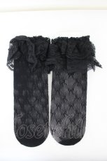 画像1: m petit by misako / AMCSラッセルリボンフリル 23-25CM 中黒 I-26-08-17-134-LO-ZA-SA-ZI (1)