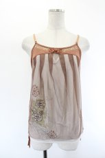 画像1: Ozz oneste / チャイナボタンフラワー刺繍チュール重ねキャミソール  アイボリー I-26-08-17-023-OO-TO-SA-ZI (1)