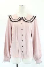 画像1: MA*RS / レースライン長袖ブラウス  ピンクＸ黒 I-26-08-20-001-GO-BL-SA-ZI (1)