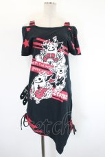 画像1: Deorart / プリントレイヤード風トップス M 黒×赤 I-26-08-20-030-PU-TO-TE-ZI (1)